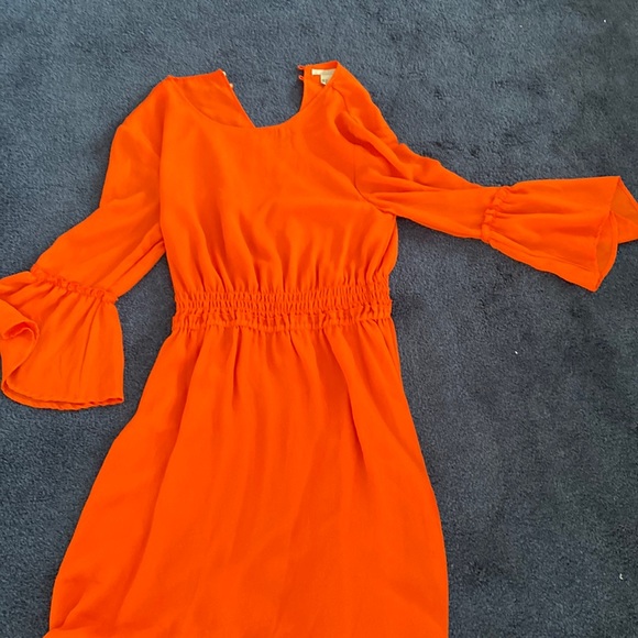 Orange midi long sleeve dress - Picture 1 of 3